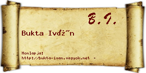 Bukta Iván névjegykártya